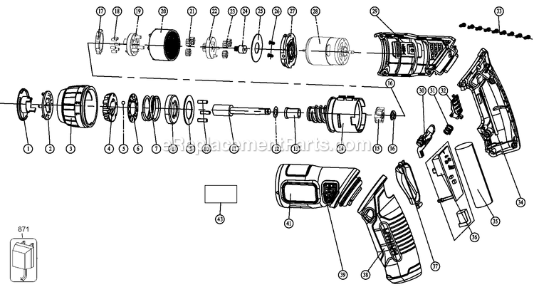Black and Decker BDCS36F-AR (Type 1) 3.6v Li-Lon Screwdriver W Power Tool Page A Diagram